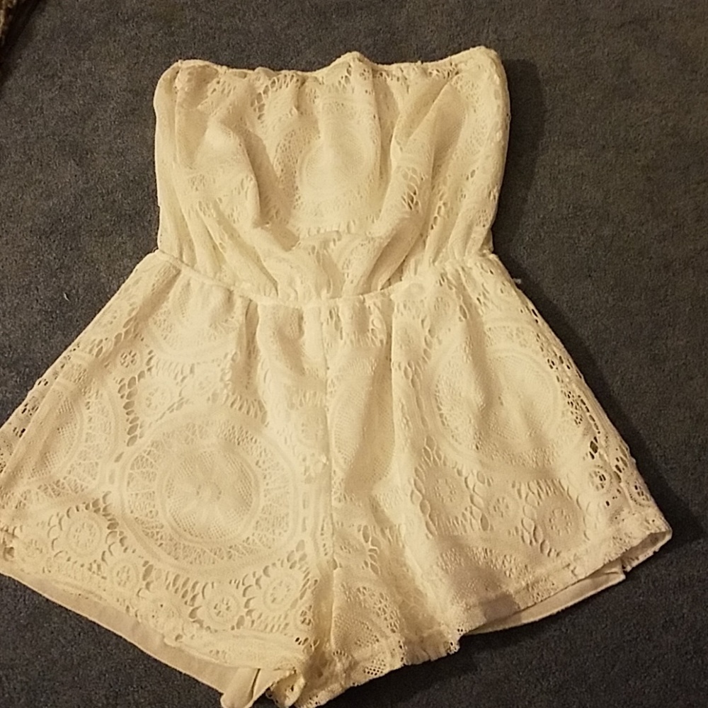 Strapless Lace Romper